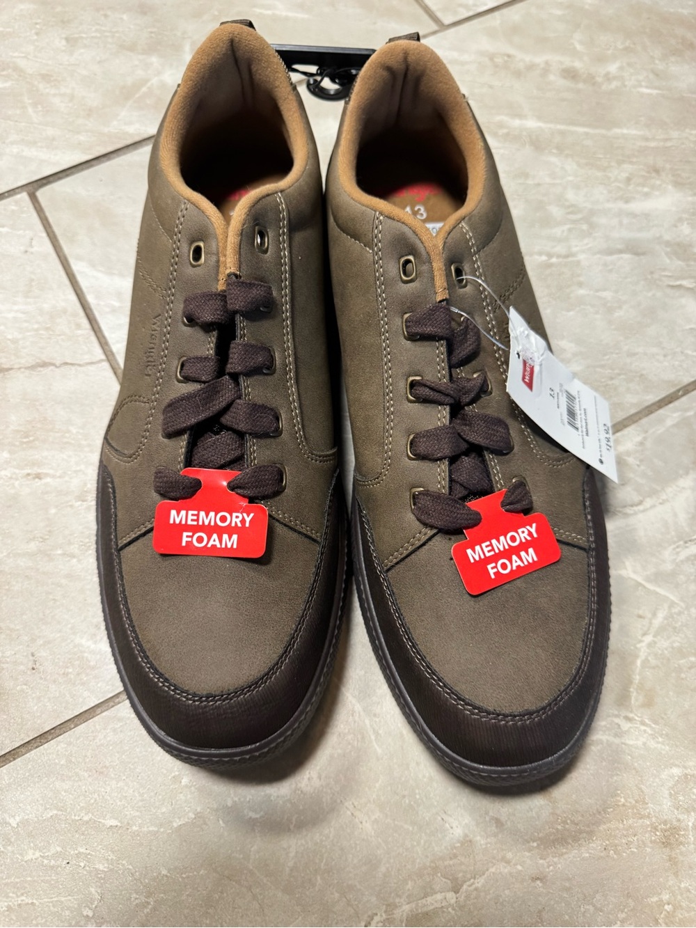 Wrangler Brown and Dark Brown Memory Foam Lace-Up Sneakers